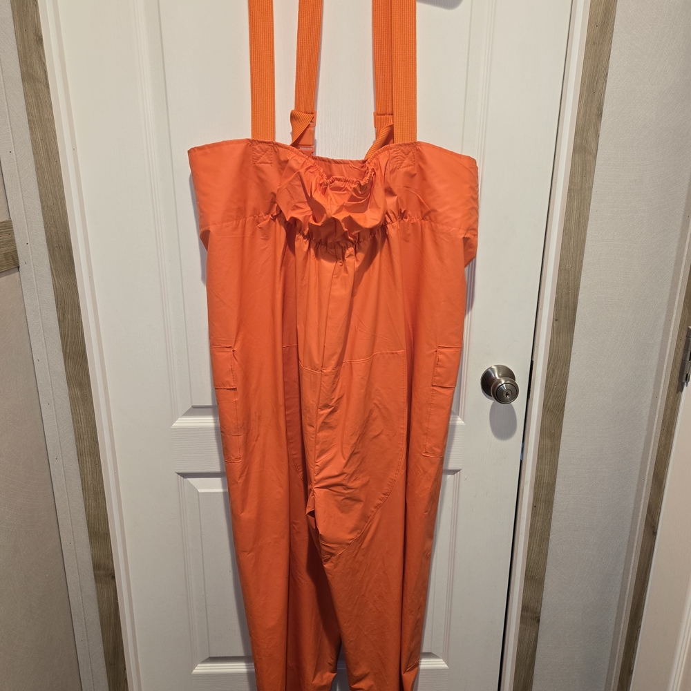 Vintage Orange Mens Fishing Overalls